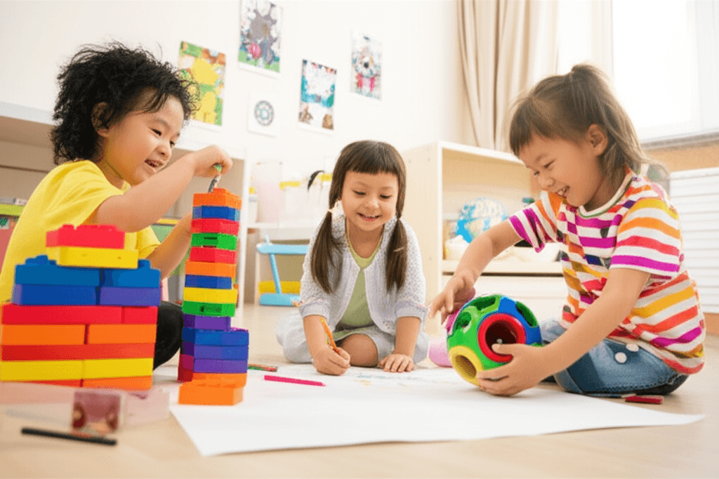 Happy children in therapy session